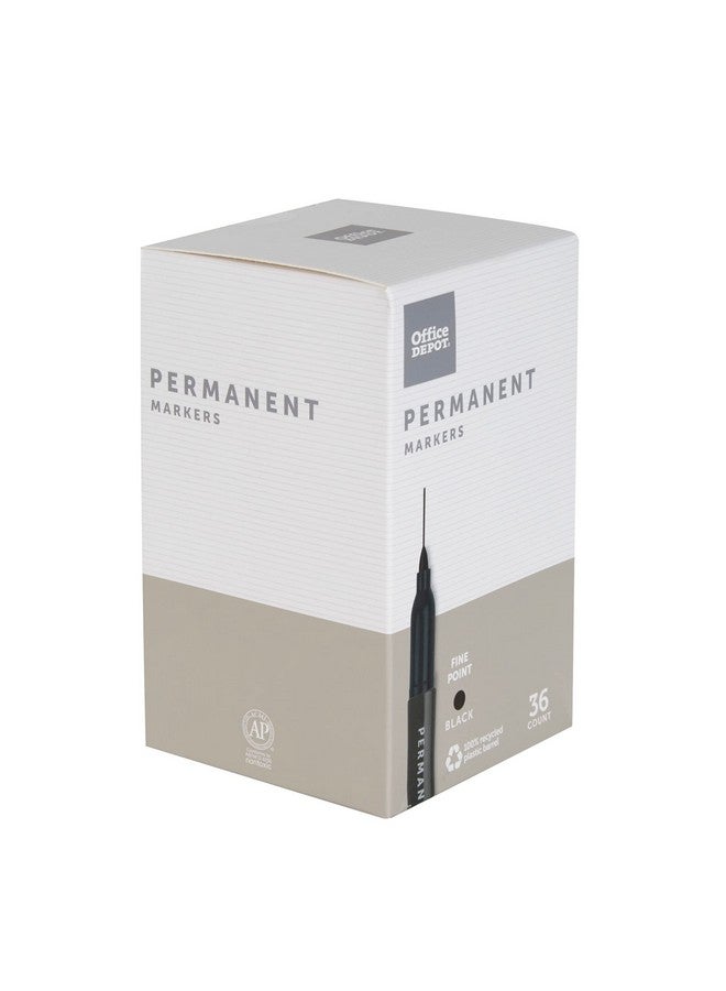 Office Depot ® Brand Permanent Markers, Fine Point, 100% Recycled Plastic Barrel, Black Ink, Pack Of 36 - Image 5