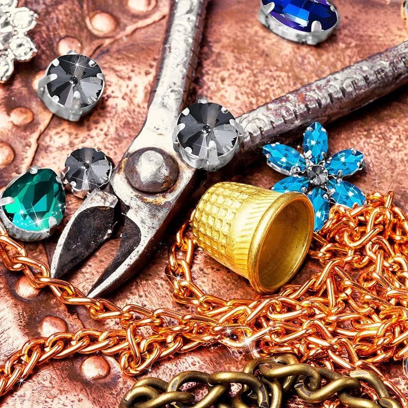 DIY Crafts 35 Pcs Gray Sew on Rhinestones Claw Flatback Crystal Rhinestones Metal Prong Setting Rhinestones Acrylic Glass Sewing Gems for Clothes DIY Craft Shoes Dress 35 Pcs Gray - Image 5