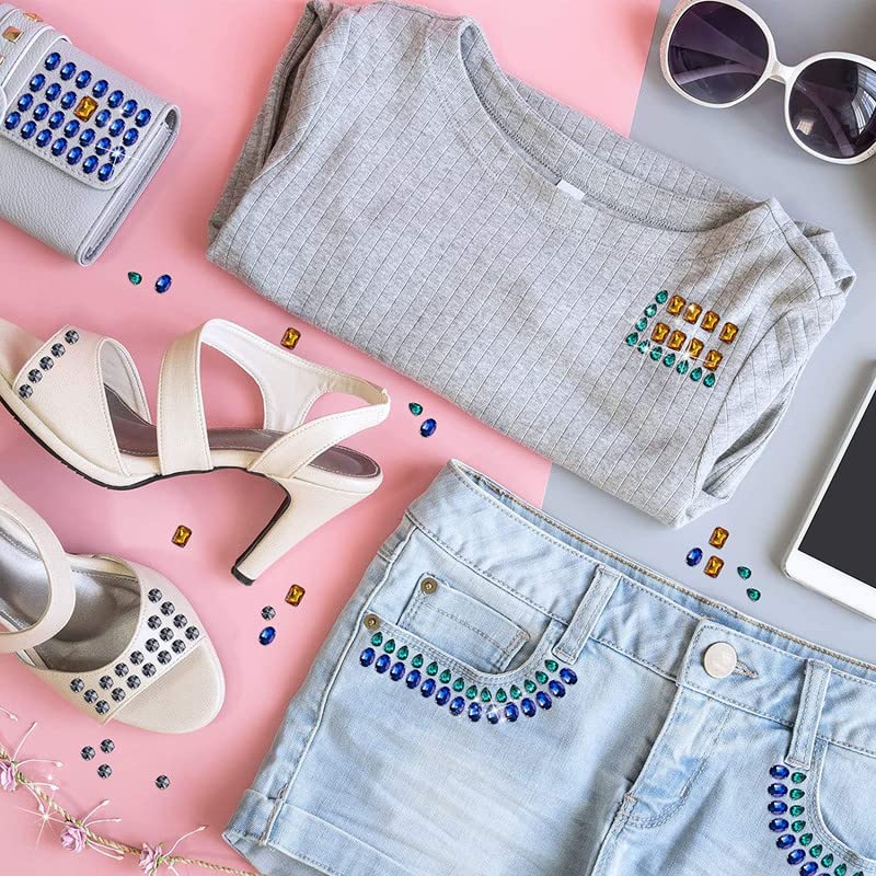 DIY Crafts 35 Pcs Gray Sew on Rhinestones Claw Flatback Crystal Rhinestones Metal Prong Setting Rhinestones Acrylic Glass Sewing Gems for Clothes DIY Craft Shoes Dress 35 Pcs Gray - Image 4