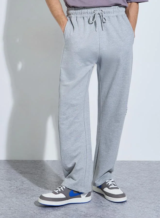Styli Grey Side Stripe Oversize Terry Joggers