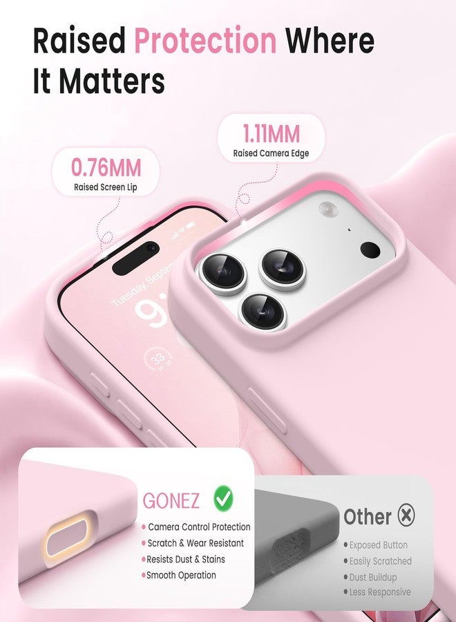 GONEZ Magnetic for iPhone 17 Pro Case, Compatible with MagSafe, [Screen Protector + Camera Lens Protector], Liquid Silicone Anti-Scratch Shockproof Protective Phone Case 6.3 inch, Pastel Pink - Image 3