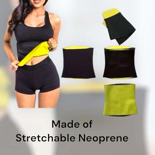 adbeni Imported Sweat Slim Belt for Men & Women | Non-Tearable Waist Trainer | Adjustable Tummy & Stomach Belt for Exercise, Fitness & Weight Loss | Fat Burner Shapewear Black - Image 4