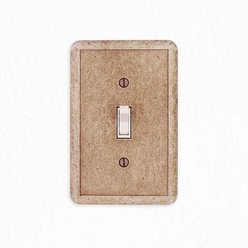 Questech Light Switch Covers  Single Toggle Wall Plates For Electrical Outlets  1-Gang Single Switch Plates Standard Size Receptacle Covers  Decorative Tumbled Texture  Noche  3 Pack - Image 2
