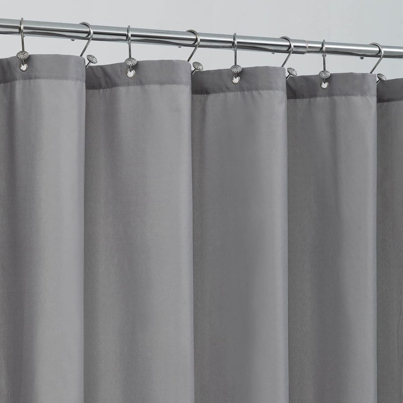 ALYVIA SPRING Stall Fabric Shower Curtain Liner Waterproof - 54" x 72", Soft & Lightweight Stall Size Shower Curtain with Magnets, Machine Washable - 54x72, Grey | 2 Magnets, Soft Cloth & Hotel Quality, Machine Washable, Light-Weight, Stall Size - Image 1