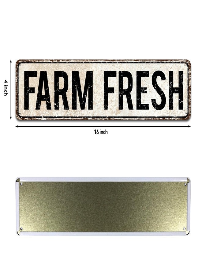 SOYAVE Fresh Fresh Unique Metal Tin Sign, Barn Sign, Farmer Sign, Eggs Sign, Chicken Coop Décor, Farm Fresh Sign, Business Sign, 4-Inch by 16-Inch Sign - Image 2