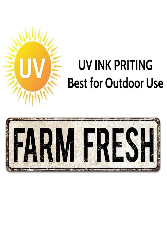 SOYAVE Fresh Fresh Unique Metal Tin Sign, Barn Sign, Farmer Sign, Eggs Sign, Chicken Coop Décor, Farm Fresh Sign, Business Sign, 4-Inch by 16-Inch Sign - Image 4
