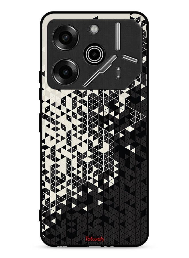 Tolwak غطاء حماية Tecno Pova 6 Pro 5G بتصميم فني رقمي مثلث - Image 1