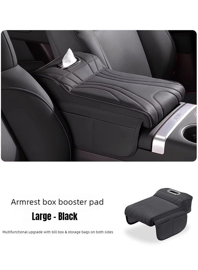 Arm Rest Cover for Car, Car Armrest Center Console Cover with Tisseu Holder, Car Armrest Storage Box, Center Console Armrest, Leather Trim Car Armrest Cushion Anti-Scratch, For Haval H9 2rd 2024 2025 ,Suitable for Most Vehicle, SUV - Image 1