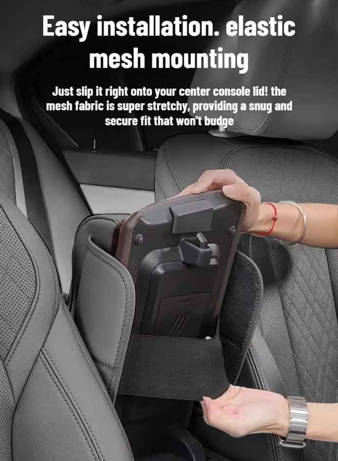 Arm Rest Cover for Car, Car Armrest Center Console Cover with Tisseu Holder, Car Armrest Storage Box, Center Console Armrest, Leather Trim Car Armrest Cushion Anti-Scratch, For Haval H9 2rd 2024 2025 ,Suitable for Most Vehicle, SUV - Image 3