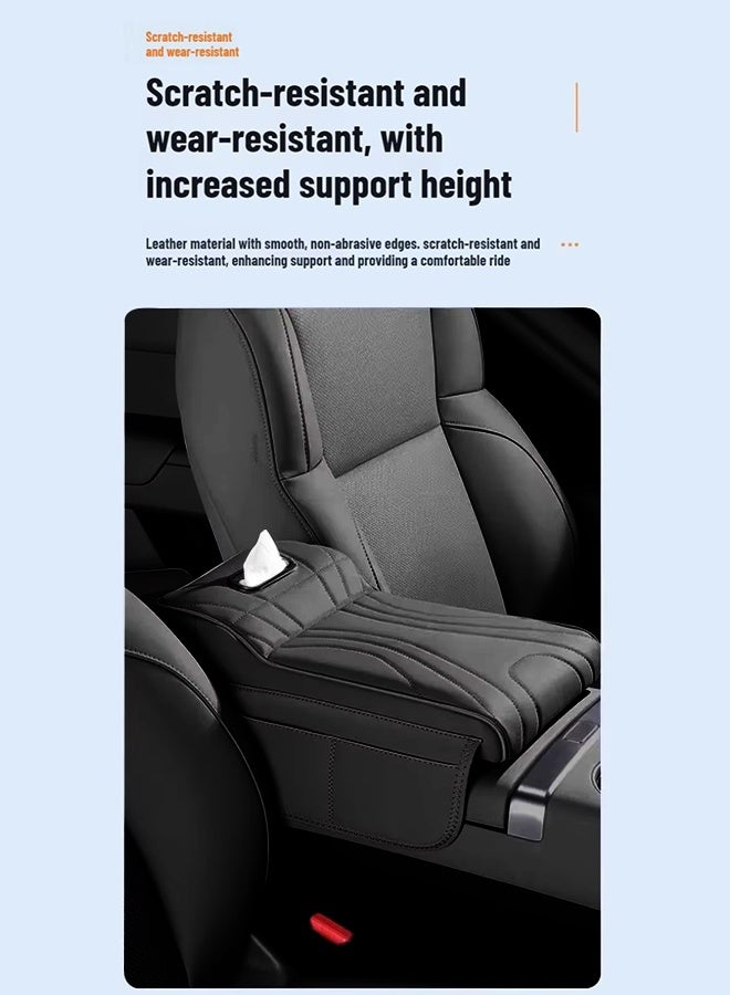 Arm Rest Cover for Car, Car Armrest Center Console Cover with Tisseu Holder, Car Armrest Storage Box, Center Console Armrest, Leather Trim Car Armrest Cushion Anti-Scratch, For Haval H9 2rd 2024 2025 ,Suitable for Most Vehicle, SUV - Image 2
