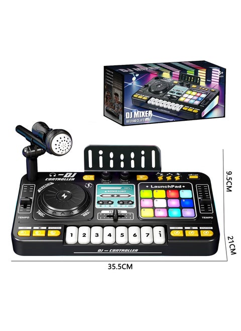 Kids DJ Turntable Toy – Multi-Function Bluetooth Music Instrument with Realistic Sound Effects, Playable Keys & Microphone  | Educational Baby Musical Toy for Early Learning & Hand-Eye Coordination