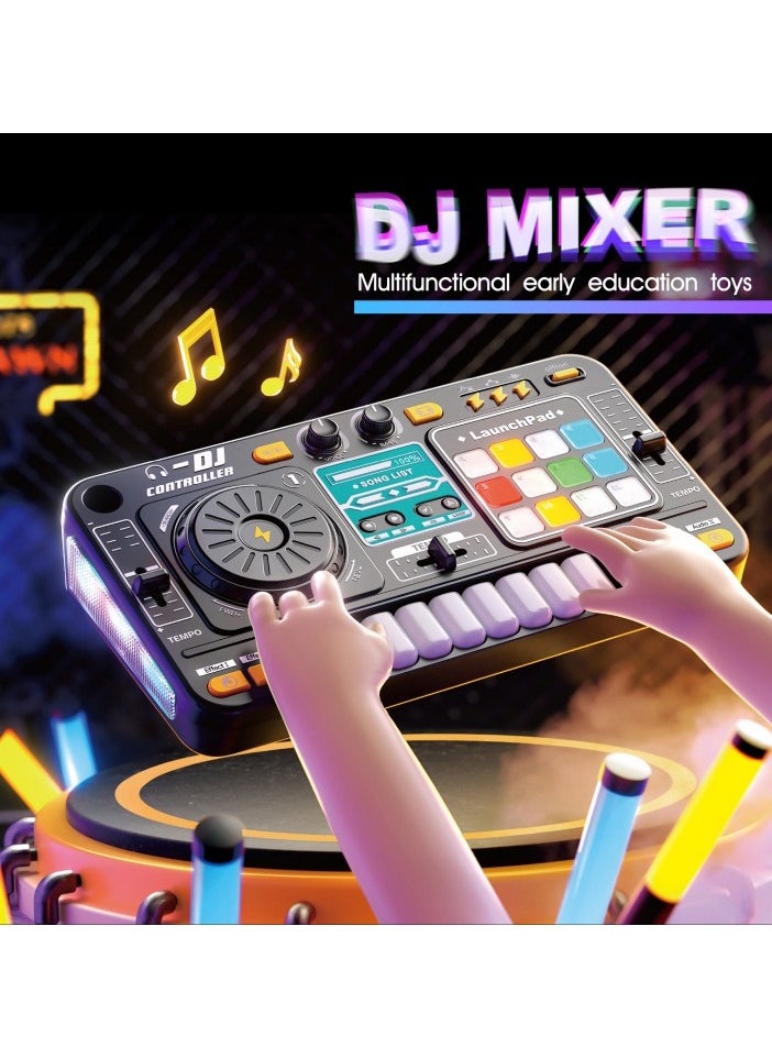 null - Kids DJ Turntable Toy – Multi-Function Bluetooth Music Instrument with Realistic Sound Effects, Playable Keys & Microphone  | Educational Baby Musical Toy for Early Learning & Hand-Eye Coordination - Image 1