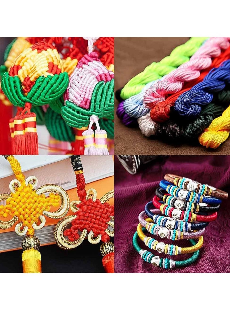 KASTWAVE 20 PCS 1mm Waxed Polyester Cord, Nylon Beading String, Crafting Macrame Thread String, Suitable for Beading Jewellery Making (25m Each Color) - Image 5