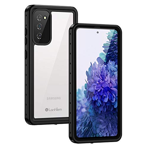 Lanhiem for Samsung Galaxy S20 FE Case, IP68 Waterproof Dustproof with Built-in Screen Protector, Heavy Duty Full Body Protective Phone Case for Galaxy S20 FE 5G, Black/Clear - Image 1