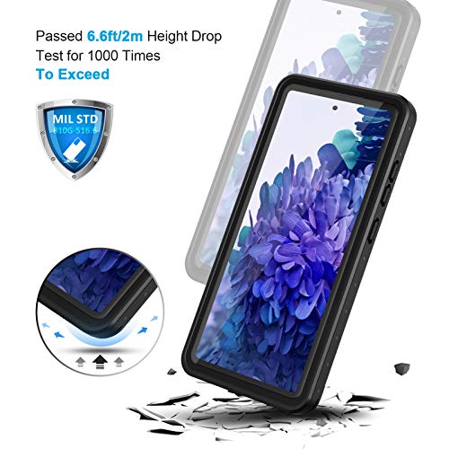 Lanhiem for Samsung Galaxy S20 FE Case, IP68 Waterproof Dustproof with Built-in Screen Protector, Heavy Duty Full Body Protective Phone Case for Galaxy S20 FE 5G, Black/Clear - Image 5