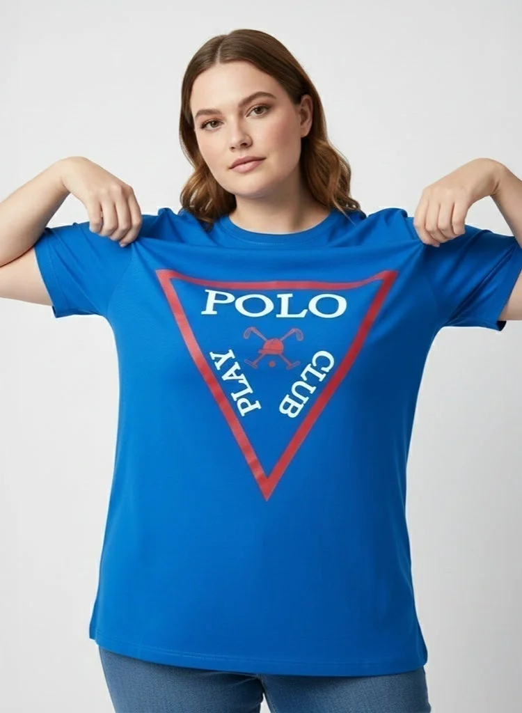 Polo Play Ladies Graphic T-shirt -ROYAL BLUE (1XL)