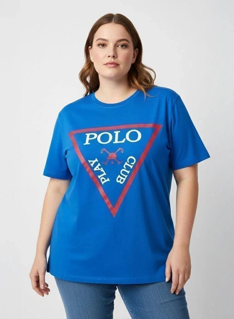 Polo Play Ladies Graphic T-shirt -ROYAL BLUE (1XL)