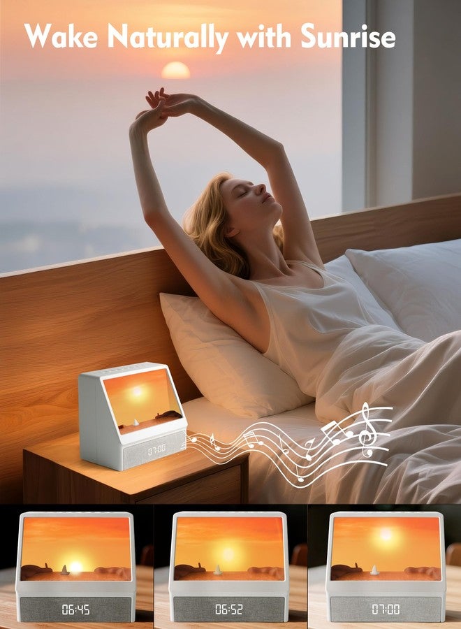 Maliansun Sunrise Alarm Clock for Heavy Sleepers, Sunlight Alarm Clock with 10 Sleep Scene Simulations, 12 White Noise Sound Machines with Bluetooth Speaker - Image 2