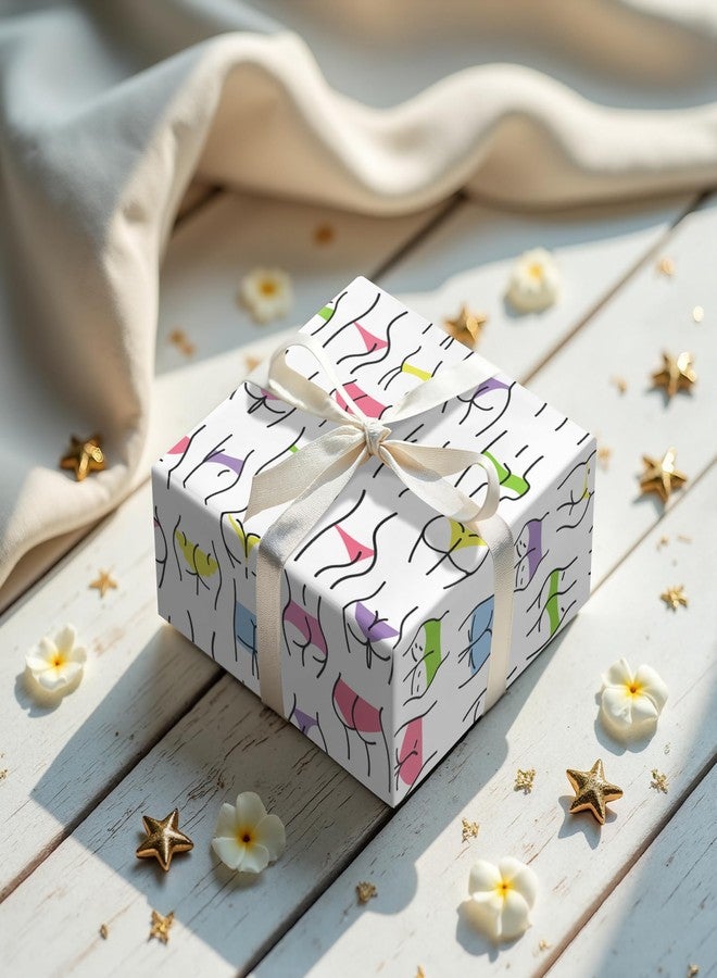LeZakaa Funny Butt Wrapping Paper Roll, Artistic Body Line Design Party Favors Gift Wrap for Birthday, Bachelor, Bachelorette, Anniversary, for Adult Women Men, Mini Roll, 17 in x 16.4 ft - Image 4