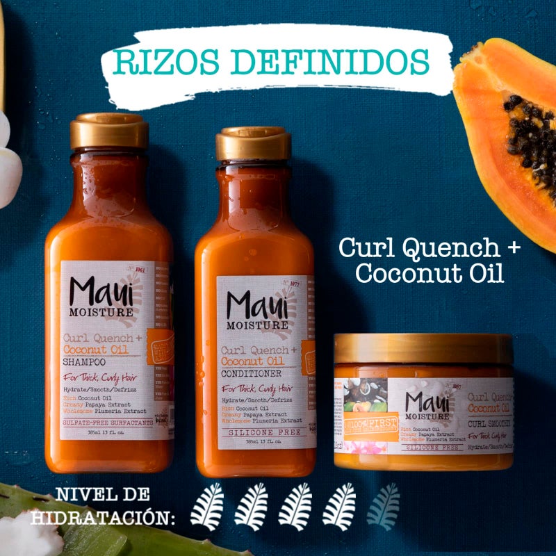 Maui Moisture Hydrating Curl Smoothie with Coconut Oil | For Tight Curls | Silicone-Free | Vegan | 12 oz Pack of 2 - Image 5