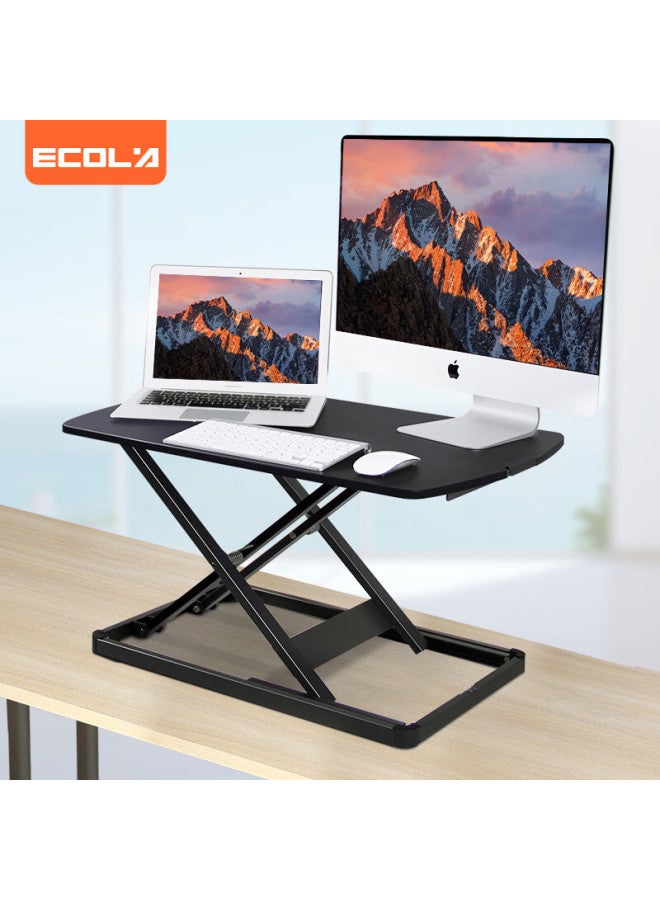 Ecola Height Adjustable Computer Desk, Standing Desk With Adjustable Computer Stand, Laptop Desk Riser, D004bk