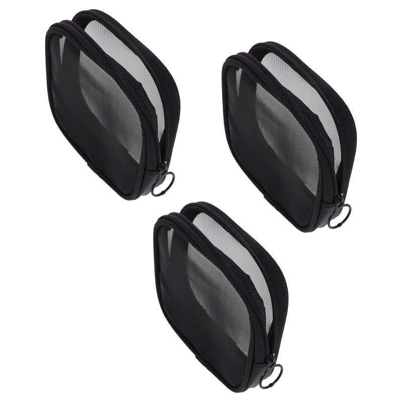 3 Pcs Travel Cosmetic Bag Set Mesh Makeup Organizer Portable Breathable Toiletry Pouch - Image 2
