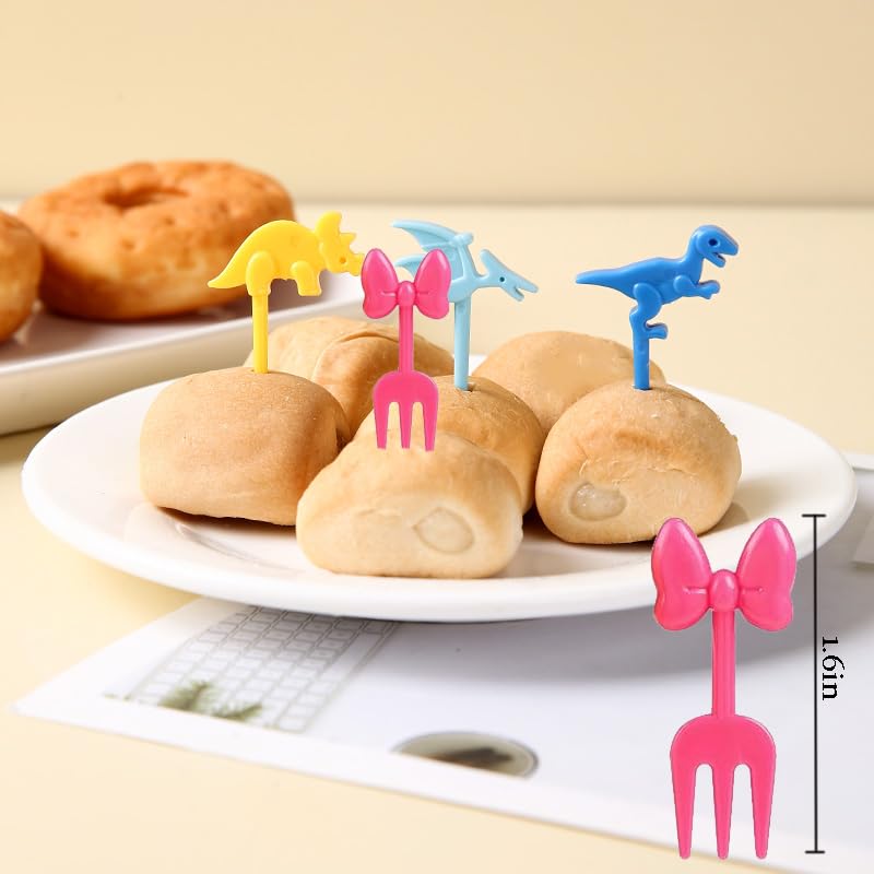 Hartya 20 PCS Food Picks for Kids Animal Fruit Picks Cute Food Toothpicks Lunch Bento Box Accessories for KidsToddler Bow - Image 5