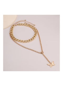 2-Piece Women's Patchwork Butterfly Shape Nacklace