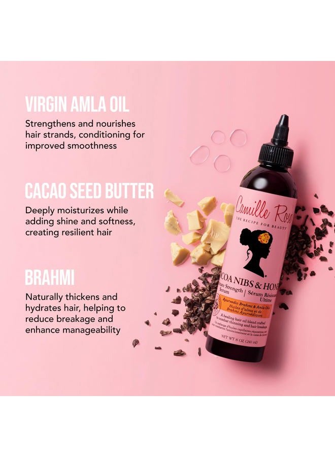 Cocoa Nibs & Honey Hair Growth Serum, with Amla Oil to Naturally Thicken Strengthen and Condition, for All Hair Types, 8 oz