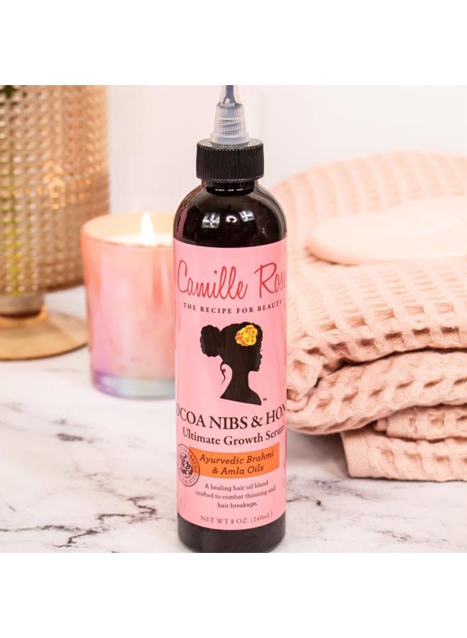 Cocoa Nibs & Honey Hair Growth Serum, with Amla Oil to Naturally Thicken Strengthen and Condition, for All Hair Types, 8 oz