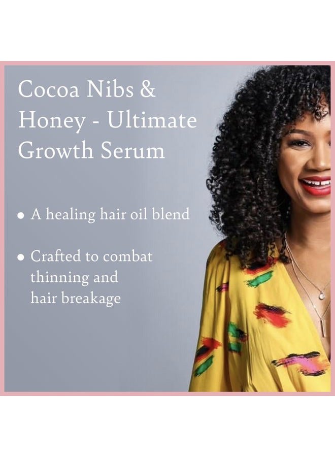Cocoa Nibs & Honey Hair Growth Serum, with Amla Oil to Naturally Thicken Strengthen and Condition, for All Hair Types, 8 oz