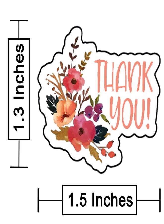 D2C Gift Wrap Stickers 1.5 inch Thank You with Flower Printed in Shape Sticker Labels for Gift Wrapping | Greeting Card Sticker | Decorative Craft Sealing Stickers (Pack of 36 pcs) - Image 4