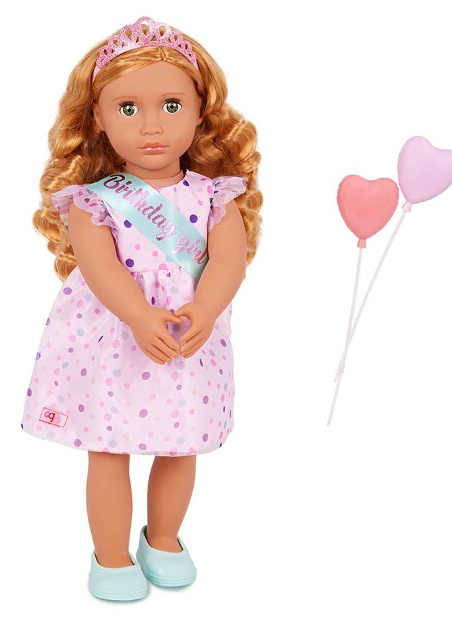 Our Generation Fashionable 18-inch Girl Doll with Frilly Party Dress & Shoes, Gifting Toys, Age 6+ years, Character-Esme - Image 2