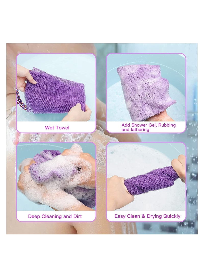 NIBEMINENT 3 Pieces Extra Long Exfoliating Back Scrubber Magic Body For Shower Washer for Bath Wash Cloth Washcloth to Cleaning Massage - Image 2