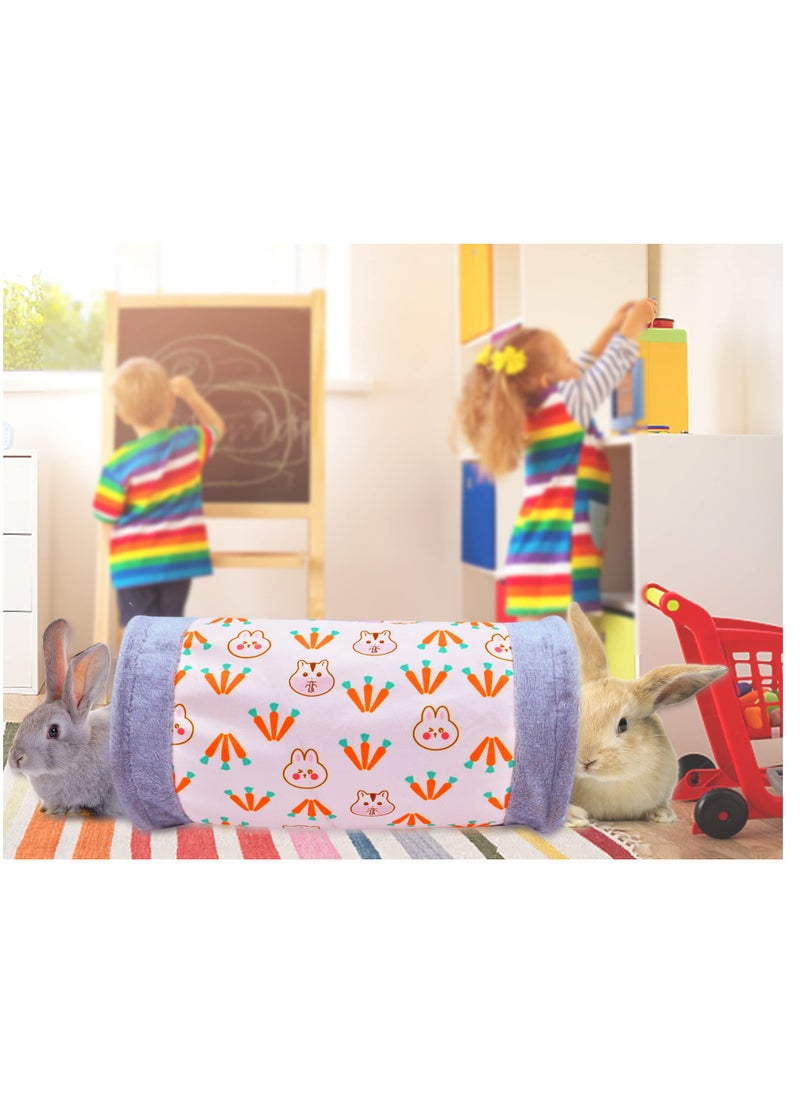 SYOSI - Animal  Hideaway Toy, Small Animal Tunnel Toy Rabbit Activity Tube Hamster Hideout Pink Dwarf Rabbit Tunnel Kitty Play Tunnel Small Pet Tunnel Tube for Dwarf Rabbits Kitty - Image 1
