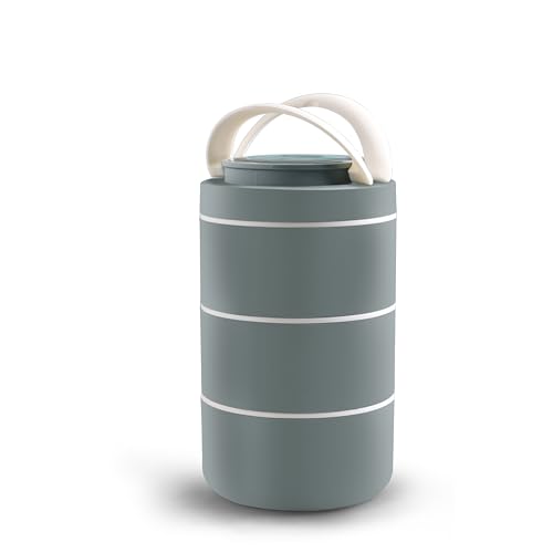 Ganesh Smart Stack 3 Layer Protable Lunch Box Stainless Steel Airtight Leak-Proof Lunch Box for Office, School, Picnic -Brown, 1200 Milliliters - Image 2