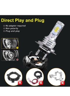 Excefore H7 LED Headlight Bulbs, 120W All Sides Emitting High Brightness LED Low Beam/High Beam, 4000 Lumens Bright LED Light, Quick Installation, LED Bulb for Car Fog Light Daytime Running  - Image 4