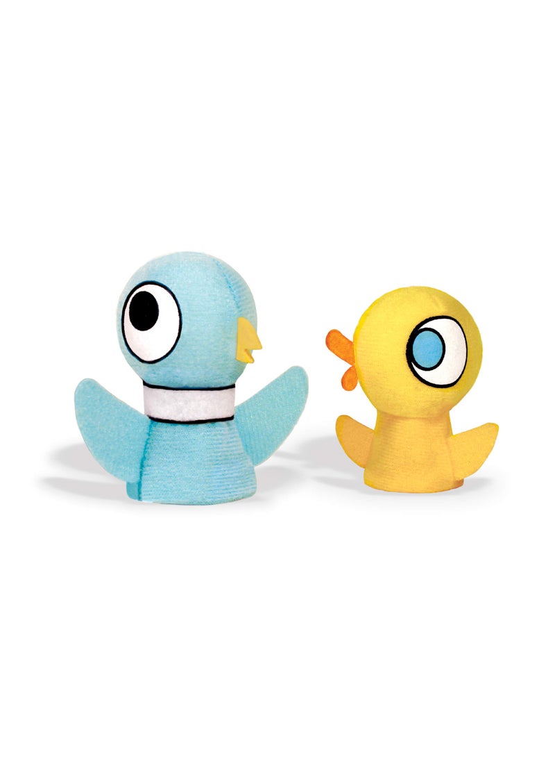 YOTTOY YOTTOY Mo Willems Collection | The Pigeon & Duckling Set of 2 Finger Puppets in Package  - Image 2