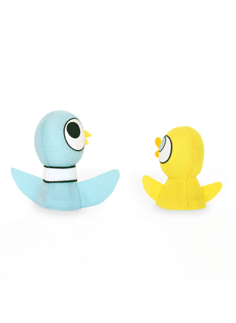 YOTTOY YOTTOY Mo Willems Collection | The Pigeon & Duckling Set of 2 Finger Puppets in Package  - Image 3