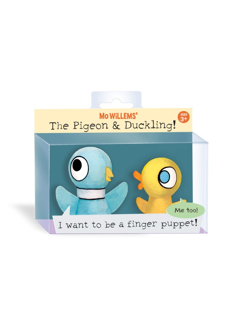 YOTTOY YOTTOY Mo Willems Collection | The Pigeon & Duckling Set of 2 Finger Puppets in Package  - Image 1