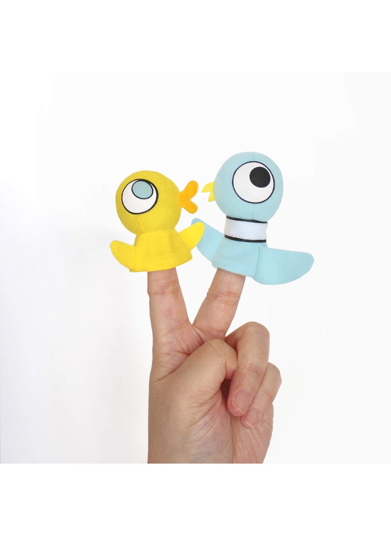 YOTTOY YOTTOY Mo Willems Collection | The Pigeon & Duckling Set of 2 Finger Puppets in Package  - Image 4