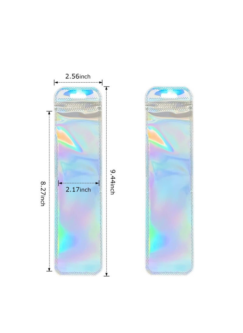 KASTWAVE 200 PCS Resealable Holographic Bags, Holographic Rose Packaging Storage Bag for Jewelry, Lip Gloss, sticker, lash, Candy, Snack, 2.56x9.44 (Rainbow)  - Image 2