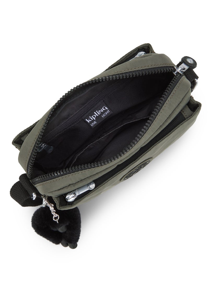 kipling Abanu Mini Crossbody Bag with Adjustable Shoulder Strap Green Moss - Image 3