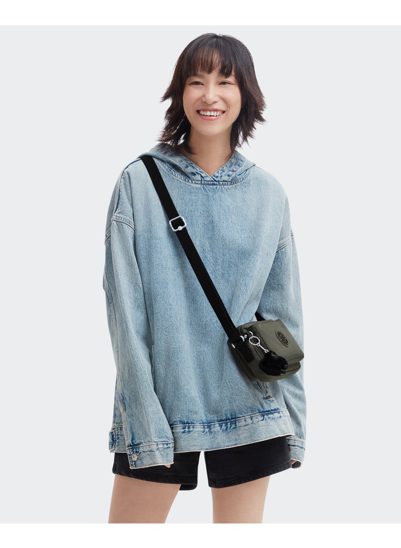 kipling Abanu Mini Crossbody Bag with Adjustable Shoulder Strap Green Moss - Image 2