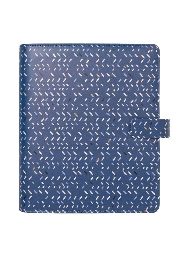 FILOFAX منظم إنديغو، حجم A5، فروس - غلاف يشبه الجلد مع لمسات من الذهب، ستة حلقات، تقويم يومي أسبوعي، متعدد اللغات، 2024 (C028742-24) - Image 1