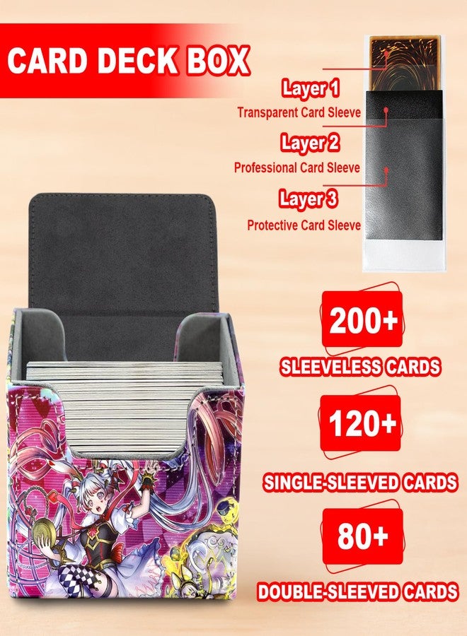 sabermaster Card Deck Box Fits for YGO MTG,100+ Card Storage Box Trading Games PU Leather Storage Premium Deck Case (Maliss) - Image 4