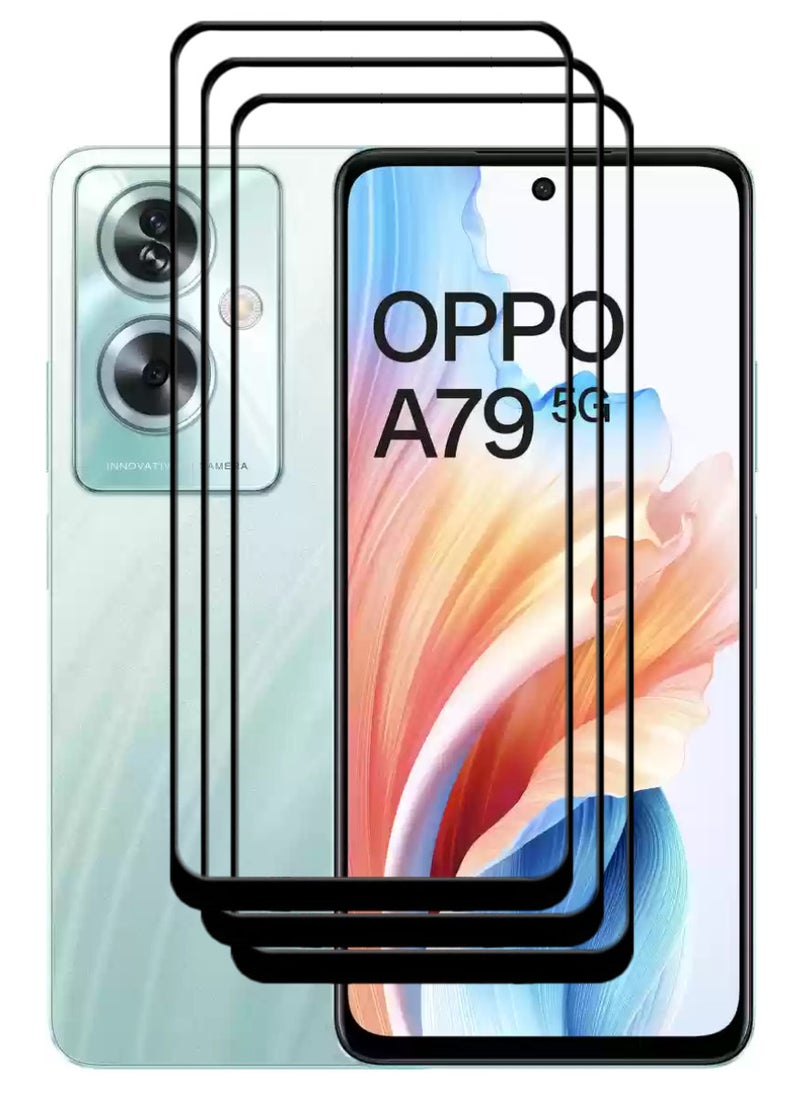 ACLIX 3 Pieces Antistatic ESD Dustproof Premium Quality High Definition Tempered Glass Screen Protector Designed For Oppo A79 - Image 1