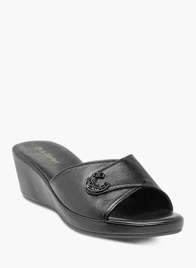 Le Confort Womens Textured Wedge Sandals With Slip On Closure