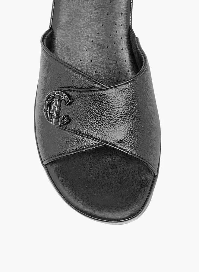 Le Confort Womens Textured Wedge Sandals With Slip On Closure Ramadan Collection