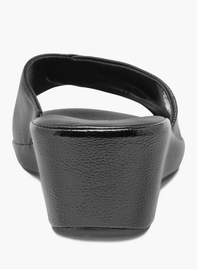 Le Confort Womens Textured Wedge Sandals With Slip On Closure Ramadan Collection